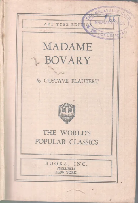 MADAME BOVARY BY GUSTAVE FLAUBERT