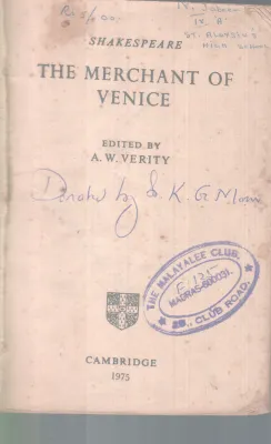 THE MERCHANT OF VENICE BY SHAKESPEARE