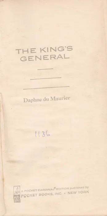 THE KING'S GENERAL BY DAPHNE DU MAURIER