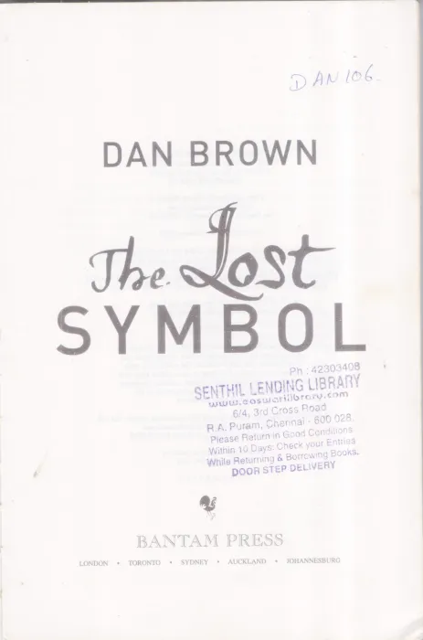 THE LOST SYMBOL BY DAN BROWN