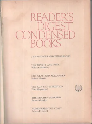 READERS DIGEST CONDESED BOOKS BY GROUP OF AUTHORS