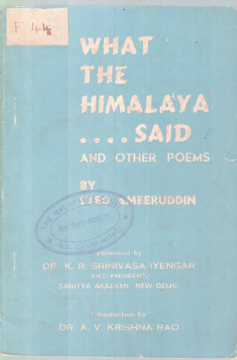 What The Himalaya Said BY Syed Ameeruddin