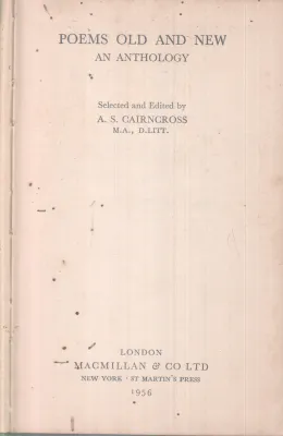 POEMS OLD AND NEW BY A.S. CAIRNCROSS