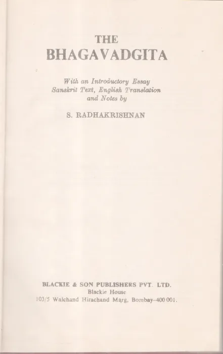 THE BHAGAVADGITA BY GROUP OF EDITORS