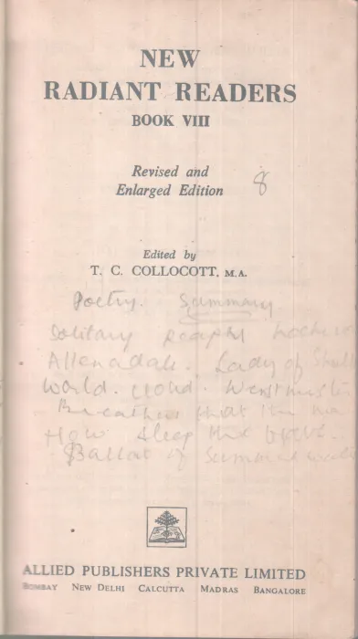 NEW RADIANT READERS BY T C COLLOCOTT