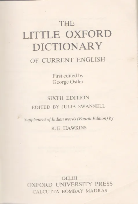 THE LITTLE OXFORD DICTIONARY BY GEORGE OSTER