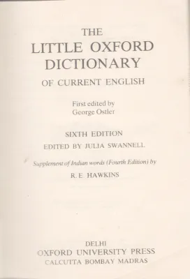 THE LITTLE OXFORD DICTIONARY BY GEORGE OSTER