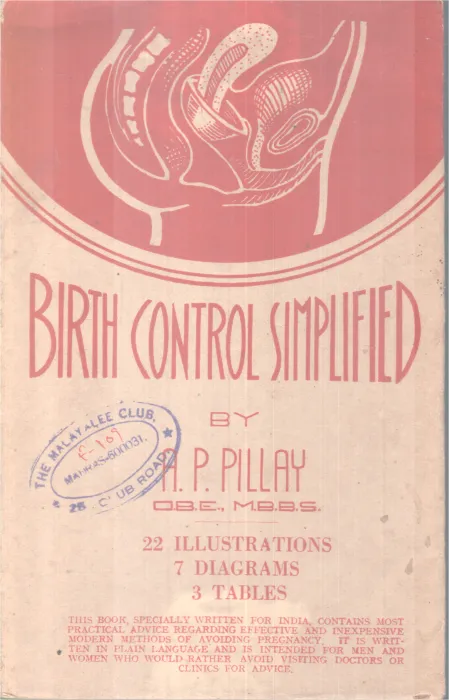 BIRTH CONTROL SIMPLIFIED BY A.P PILLAI .O.B.E.MBBS