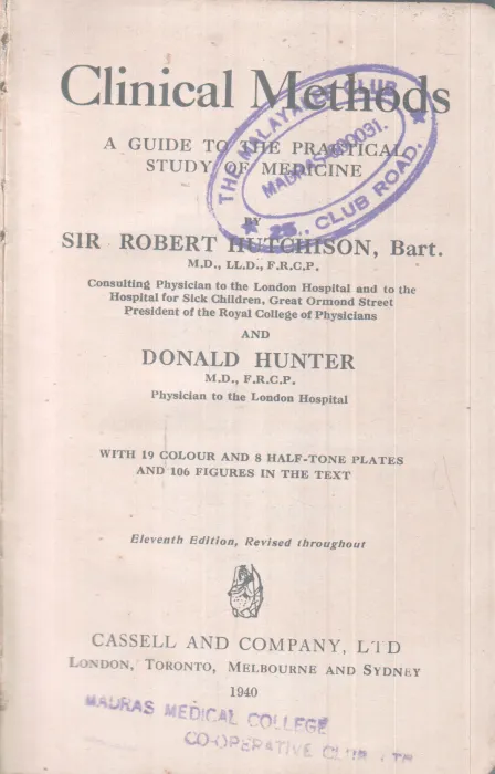 CLINICAL METHODS BY GROUP OF EDITORS