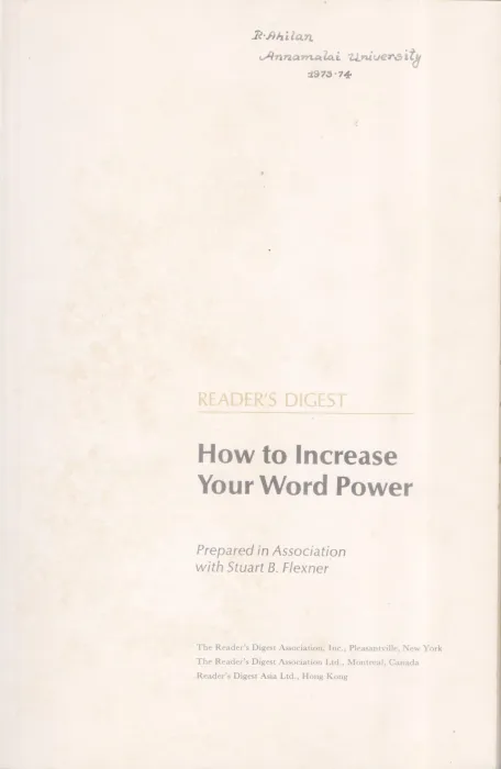 HOW TO INCREASE YOUR WORD POWER BY GROUP OF EDITORS