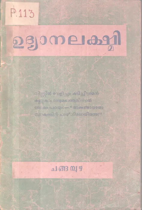 UDYANALAKSHMI BY CHANGABUZHA