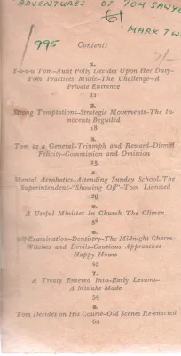 ADVENTURES OF TOM SAWYER BY MARK TWIN