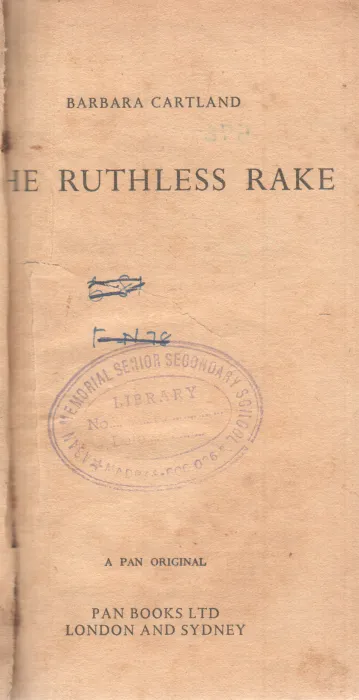THE RUTHLESS RAKE BY BARBARA CARTLAND
