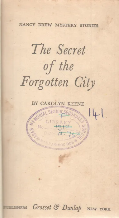 THE SECRET OF THE FORGOTTEN CITY BY CAROLYN KEENE