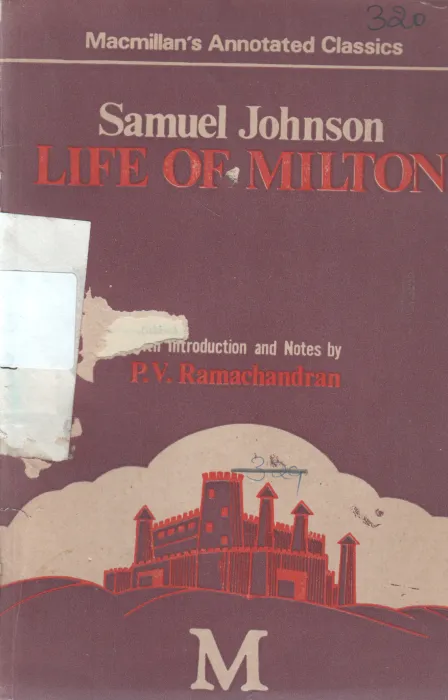 SAMUEL JOHNSON LIFE OF MILTON BY P.V RAMACHANDRAN