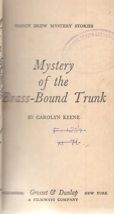 MYSTERY OF THE BRASS-BOUND TRUNK BY CAROLYN KEENE