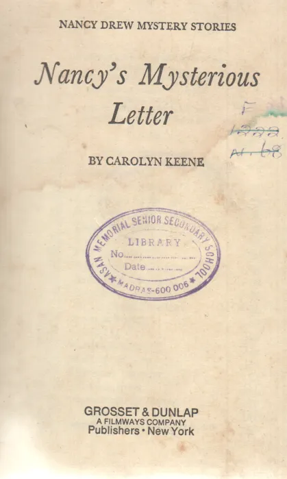 NANCY'S MYSTERIOUS LETTER BY CAROLYN KEENE