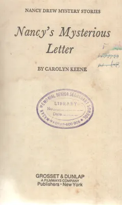NANCY'S MYSTERIOUS LETTER BY CAROLYN KEENE