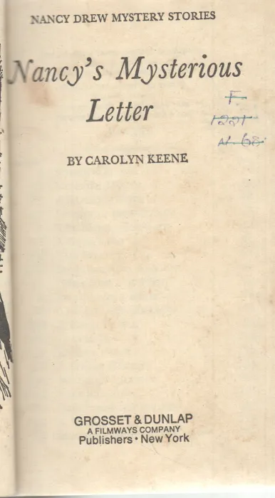 NANCY'S MYSTERIOUS LETTER BY CAROLYN KEENE