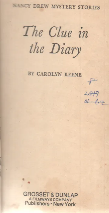 THE CLUE IN THE DIARY BY CAROLYN KEENE