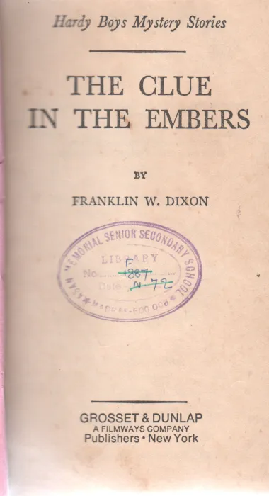 THE CLUE IN THE EMBERS BY FRANKLIN W.DIXON