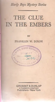 THE CLUE IN THE EMBERS BY FRANKLIN W.DIXON