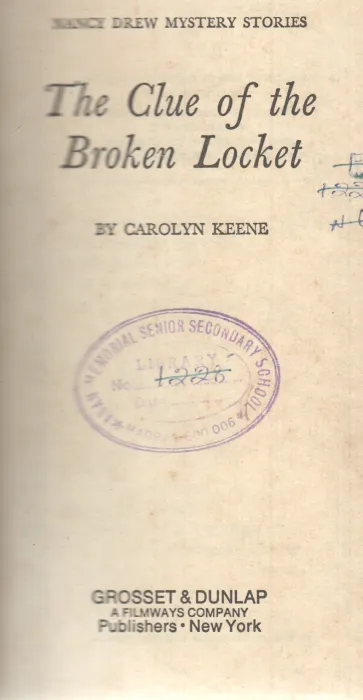 THE CLUE OF THE BROKEN LOCKET BY CAROLYN KEENE
