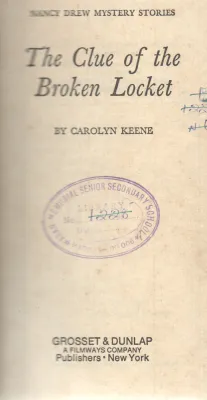 THE CLUE OF THE BROKEN LOCKET BY CAROLYN KEENE