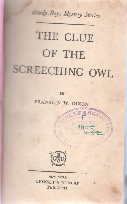 THE CLUE OF THE SCREECHING OWL BY FRANKLIN W.DIXON