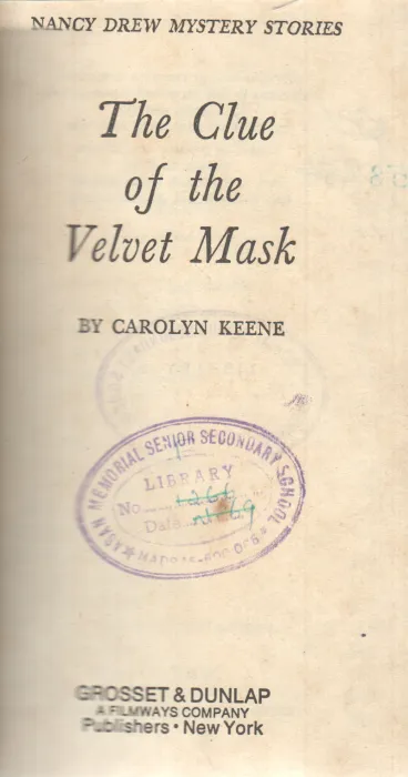 THE CLUE OF THE VELVET MASK BY CAROLYN KEENE