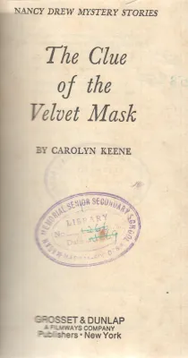 THE CLUE OF THE VELVET MASK BY CAROLYN KEENE