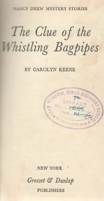 THE CLUE OF WHISTLING BAG PIPE BY CAROLYN KEENE