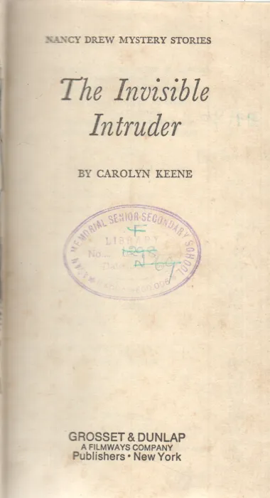 THE INVISIBLE INTRUDER BY CAROLYN KEENE