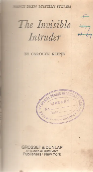THE INVISIBLE INTRUDER BY CAROLYN KEENE