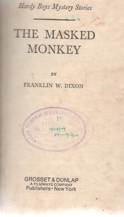 THE MASKED MONKEY BY FRNAKLIN W.DIXON