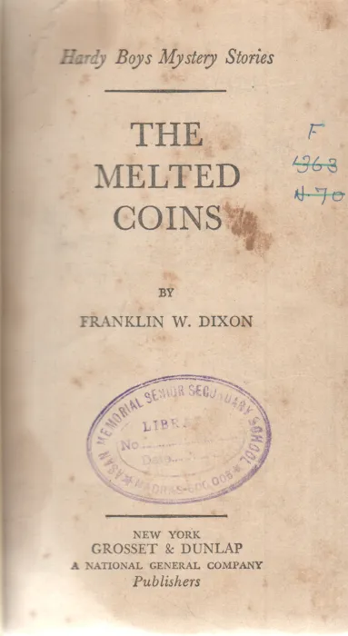 THE MELTED COINS BY FRANKLIN W. DIXON