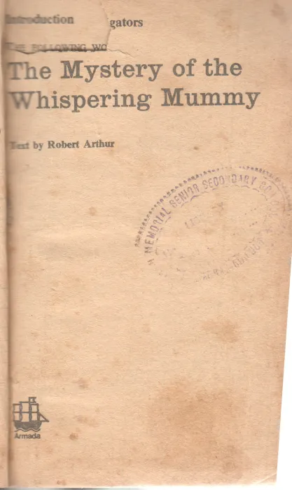 THE MYSTERY OF THE WHISPERING MUMMY BY ROBERT ARTHUR