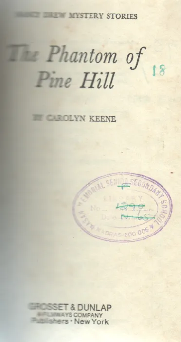 THE PHANTOM OF PINE HILL BY CAROLYN KEENE