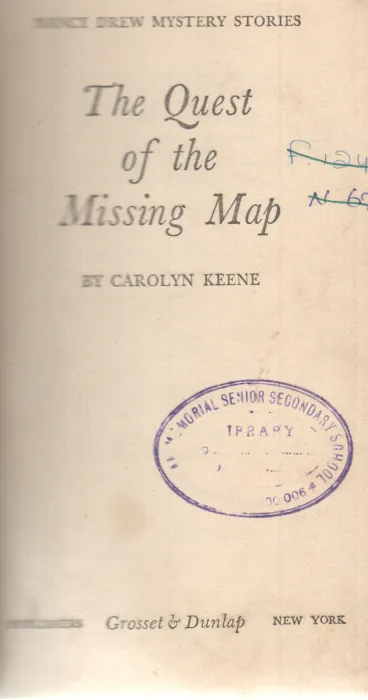 THE QUEST OF THE MISSING MAP BY CAROLYN KEENE