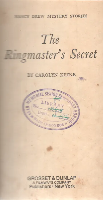THE RINGMASTER'S SECRET BY CAROLYN KEENE