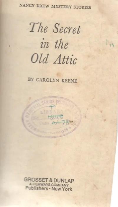 THE SECRET IN THE OLD ATTIC BY CAROLYN KEENE