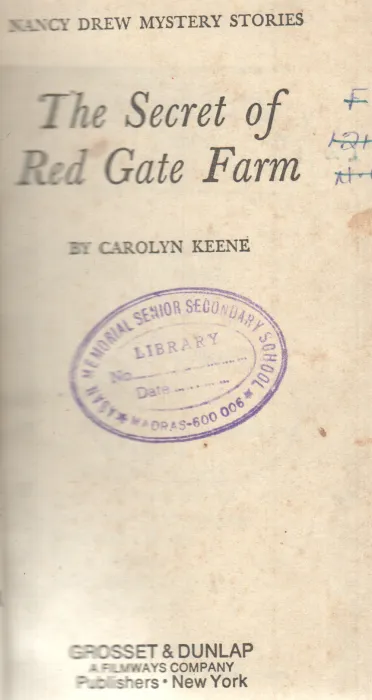 THE SECRET OF RED GATE FARM BY CAROLYN KEENE