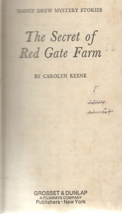THE SECRET OF RED GATE FARM BY CAROLYN KEENE