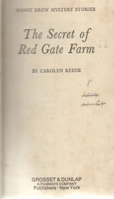 THE SECRET OF RED GATE FARM BY CAROLYN KEENE