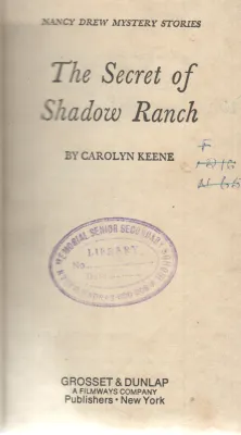 THE SECRET OF SHADOW RANCH BY CAROLYN KEENE