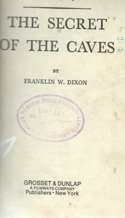 THE SECRET OF TE CAVES BY FRANKLIN W.DIXON