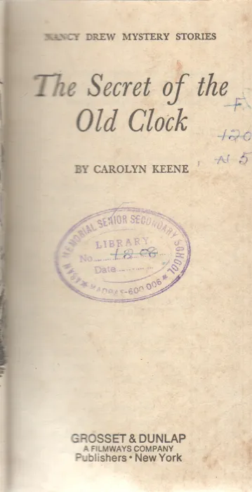 THE SECRET OF THE OLD CLOCK BY CAROLYN KEENE