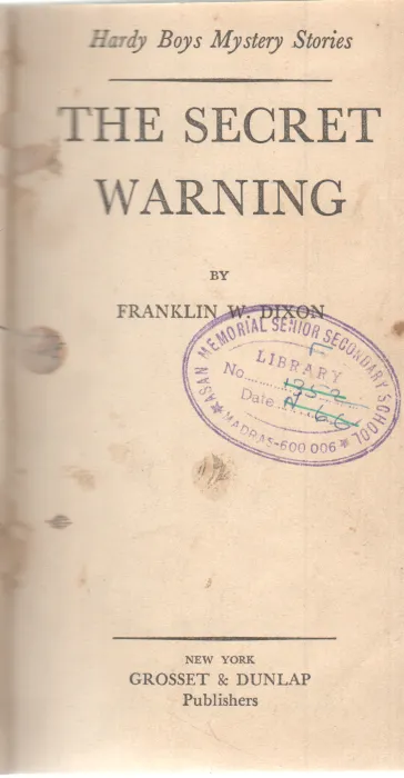 THE SECRET WARNING BY FRANKLIN W. DIXON