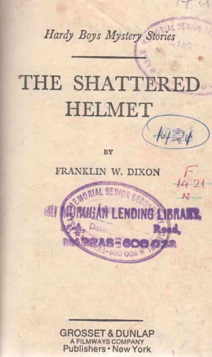 THE SHATTERED HELMET BY FRANKLIN W.DIXON