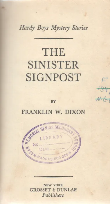 THE SINISTER SIGNPOST BY FRANKLIN W.DIXON